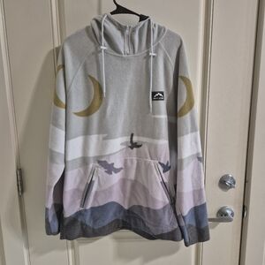 Gray and Gold Graphic Hoodie